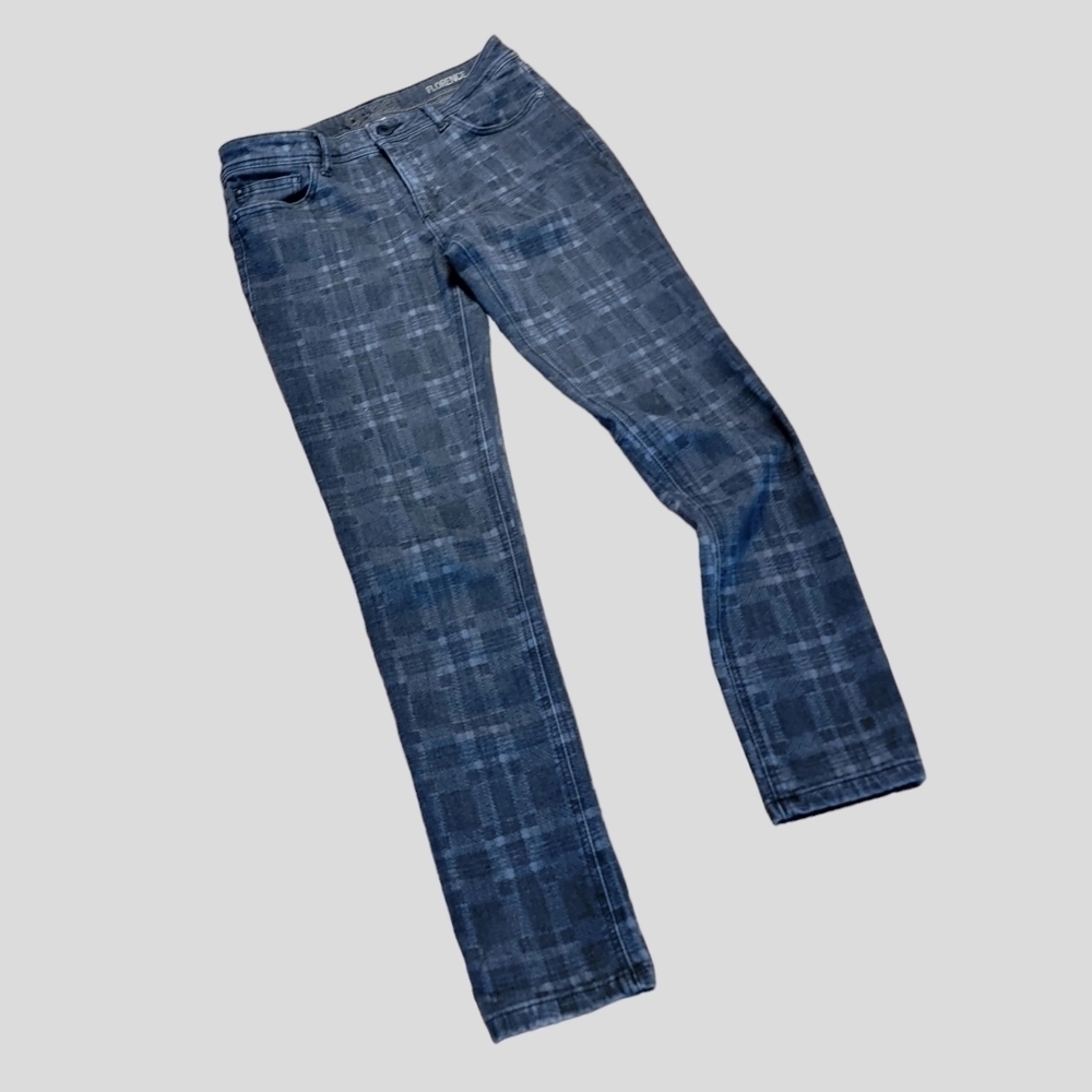 DL1961 Womens Size 29 Florence Jeans Instasculpt plaid print Black gray T04